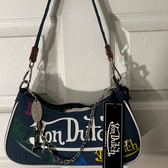 Von Dutch Handbags - Von Dutch Multicolor Denim Shoulder Bag NWT
